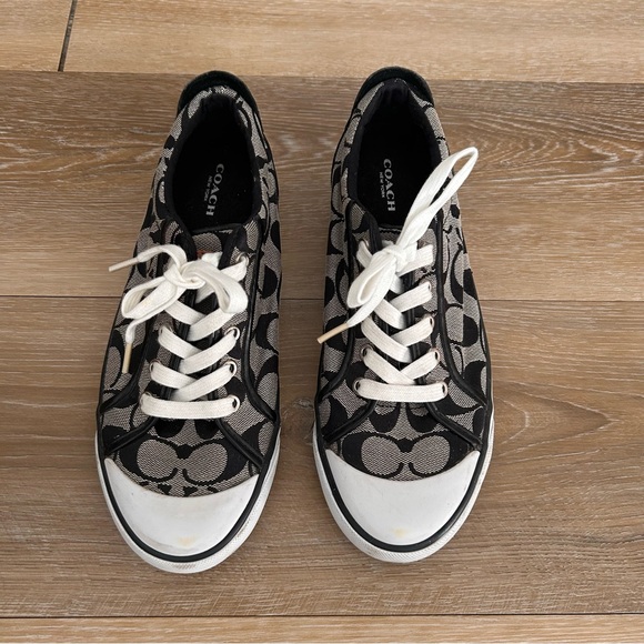 Coach Shoes - Coach Barrett II Signature C Canvas Sneakers Black/Khaki Women’s Size 9